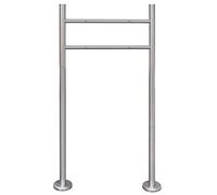 LoogCape Support de boîte aux lettres en acier inoxydable pour double boîte aux lettres, pied résistant aux intempéries avec plaque de montage, ancrage au sol, cadre robuste pour entrée, jardin, allée