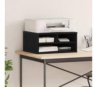 LoogCape Support d'imprimante noir aspect chêne 49 x 40 x 22,5 cm - En bois pour bureau, bureau à domicile, espace de rangement, organiseur, étagère, roulettes, étagère, chariot d'appoint, table