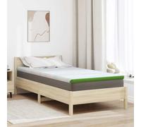 LoogCape Surmatelas blanc vert 90 x 190 cm tissu jacquard respirant rafraîchissant lavable antidérapant pour chambre d'enfant bébé avec housse et élastique