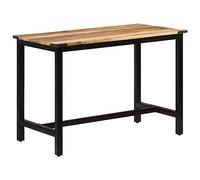 LoogCape Table à dîner rectangulaire en Bois de manguier Massif avec Pieds en Fer Enduit de Poudre, Meuble de Salle à Manger Moderne, Style Industriel, 110x60x76 cm pour Cuisine ou Repas