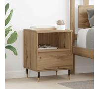 LoogCape Table de chevet en chêne Artisan 40 x 35 x 50 cm avec tiroir, étagère et pieds en acier, table d'appoint moderne pour chambre à coucher, salon, chambre d'enfant