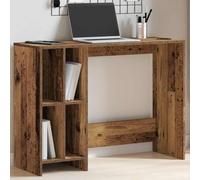 LoogCape Table de travail PC aspect bois vieilli 102,5 x 35 x 75 cm avec 4 compartiments ouverts pour ordinateur portable et bureau pour bureau, maison, chambre d'étudiant
