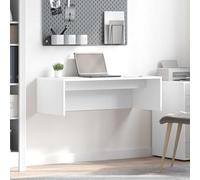 LoogCape Table murale blanche en bois 100 x 45 x 30 cm, bureau d'ordinateur pour ordinateur portable, PC, secrétaire pour bureau à domicile, bureau, apprentissage et ordre