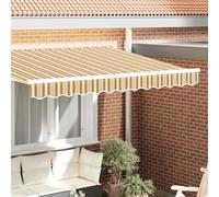 LoogCape Tablier de rechange jaune et gris en polyester, 2,5 m, 240 g/m², résistant à la lumière, aux intempéries, aux UV, imperméable pour auvent, balcon, terrasse, jardin, protection solaire