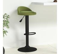 LoogCape Tabouret de bar en velours vert clair, réglable en hauteur avec vérin à gaz, pivotant à 360 degrés, avec repose-pieds, siège rembourré, cadre en acier pour cuisine, comptoir et bar, 110 kg