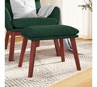 LoogCape Tabouret rembourré vert foncé 45 x 29,5 x 35 cm Tissu avec pieds en bois Repose-pieds polyvalent pour salon, chambre à coucher, couloir, cube de rangement, peu encombrant