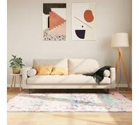 LoogCape Tapis lavable multicolore, 120 x 180 cm, avec dos en PVC antidérapant, pour salon, chambre à coucher, couloir et cuisine, facile d'entretien, anti-salissure, résistant aux intempéries, design