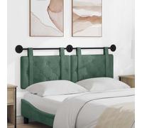 LoogCape Tête de lit suspendue en velours rembourré vert mer avec cadre en bois - 150 x 55 x 5 cm - Montage mural - Décoration pour chambre à coucher - Coussin de dossier confortable pour lit double