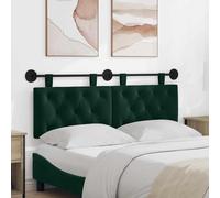 LoogCape Tête de lit suspendue en velours vert foncé avec lumière LED, rembourrée et polyvalente comme dossier, coussin mural et tête de lit pour chambre à coucher, lit à sommier tapissier et lit