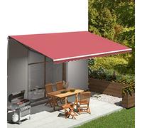 LoogCape Tissu d'auvent rouge bordeaux 6 x 3 m en polyester avec revêtement PU, résistant aux UV et aux intempéries, hydrofuge, avec volant pour balcon, terrasse, jardin, comme remplacement pour cadre