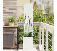 LoogCape Toile brise-vue de jardin blanche 32 x 150 cm en acier robuste résistant aux intempéries avec inserts décoratifs pour l'intimité et l'aménagement de jardin élégant, montage facile, durable