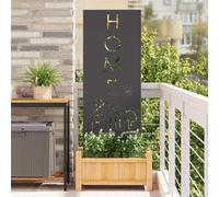 LoogCape Toile brise-vue de jardin noire 50 x 140 cm en acier résistant aux intempéries avec inserts décoratifs pour jardin, terrasse, intimité - Design moderne - Installation facile - Durable
