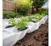 LoogCape Toison géotextile blanche 1 x 150 m en fibre de polyester, perméable à l'eau et indéchirable pour jardin, parterres, drainage, protection des racines, paillis, non-tissé de sol, protection de