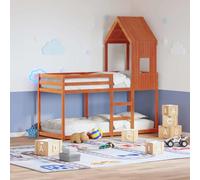 LoogCape Toit pour lit d'enfant Marron ciré 60 x 99 x 139,5 cm en pin massif pour chambre d'enfant, accessoire de lit de jeu, fixation stable, convient pour cadre de lit, pièce de rechange, design