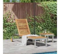 LoogCape Transat Bois d'acacia Massif et Acier Inoxydable pour détente extérieur Chaise Longue inclinable avec Dossier réglable Design Moderne pour Jardin terrasse Balcon Piscine