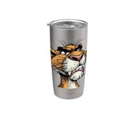 Look de chat sauvage pour les amateurs de cougar et de chats Gobelet isotherme en acier inoxydable double paroi