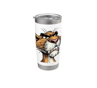 Look de chat sauvage pour les amateurs de cougar et de chats Gobelet isotherme en acier inoxydable double paroi