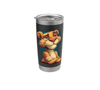 Look de cougar amical pour les amoureux des animaux sauvages et des chats Gobelet isotherme en acier inoxydable double paroi