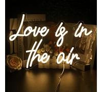 Looklight Love is in the Air Enseigne au néon Néon à LED blanc chaud pour décoration murale USB Enseigne Néon Lettre Mariage Néon pour Chambre à Maison Bar Pub Mariage Fête Décor Cadeau