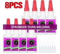 Loolifl 1-8Pcs 50g Colle huileuse haute résistance pour soudure - Super colle universelle puissante instantanée pour résine, céramique, métal, verre K-Yxj-50G-8Pcs