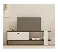 Loom meuble tv bois et blanc avec rangement 120 cm