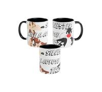 Looney Tunes - Tasse à café - Coyote, Nouvel An - En céramique - Noir/blanc - 320 ml