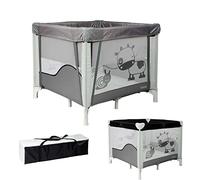 Looping - Parc Bébé Pliable 90 x 90 cm Black Emotion | Avec Réhausseur et Réglable sur 2 Niveaux, Sac de Transport Inclus | Pour Bébé & Enfants jusqu'à 15kg
