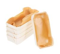 LOORGVEL 5 Moules à Pain en Papier et Bois, Antiadhérents, pour Cuisson Four et Pâtisserie, Supports à Gâteau, Lot de 5 pièces