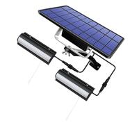 LOORGVEL Applique Murale LED Solaire Extérieure 1 Set, Double Tête Ip55 | ABS Noir ou Blanc, sans Câblage, à Tirage, pour Clôtures, Escaliers et Entrée