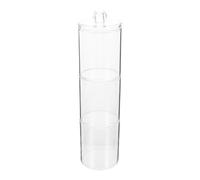 LOORGVEL Boîte De Rangement pour Coton Démaquillant 3 Niveaux Transparente en Plastique Polyvalente pour Accessoires Cosmétiques Salle De Bain Rangement Couvercle Fermé