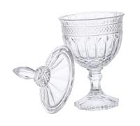 LOORGVEL Bonbonniere en Verre Artisanale Couvercle, Conteneur de Rangement en Verre Décoratif Style Européen, Pot à Bonbons Cuisine ou Présent de Pendaison de Crémaillère