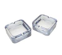 LOORGVEL Cendrier Design Nordique Élégant en Verre Transparent 2pcs Carré Portable et Facile à Nettoyer, pour Intérieur et Terrasse