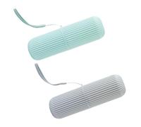 LOORGVEL Gobelet à Brosse à Dents Portable 2 Pièces en PP pour Voyage | Organisateur Intégré, Aérations pour Séchage Rapide, Léger et Protecteur, Salle de Bain et École