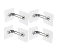LOORGVEL Kit Anti-basculement pour Meubles 4pcs Ancre Murale Adhésive en Acier Inoxydable et Acrylique, Résistance à L'usure, Distance Réglable 0-5,2 Cm pour Sécurité Garçon et Filles