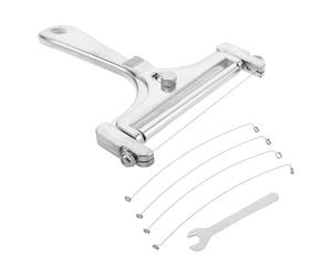 LOORGVEL Kit de Coupe Fromage Raclette Portatif en Acier Inoxydable avec 4 Fils Supplémentaires et Clé, Trancheuse à Fromage à Pâte Dure pour Rassemblements à Domicile