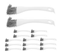 LOORGVEL Lot de 15 Brosses de Nettoyage pour Cages à Oiseaux Manche Long Grattoir Double Face pour Déjections et Perchoirs Brosse pour Grilles de Cage Accessoire de Nettoyage
