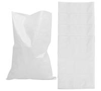 LOORGVEL Lot de 5 Paquet Tissés Blancs 30x60 Cm Revêtement Imperméable Paquet de Lestage pour Barrière Anti-inondation en Polypropylène Résistants Déchirures pour Chantier et Jardin