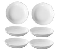 LOORGVEL Plateau à Bougie Rond 11,5 Cm en Céramique Blanche, Bol pour Chauffe-Cire et Porte-fondants Parfumés, Accessoire pour Aromathérapie et Décoration Intérieure, Lot de 6 Pièces