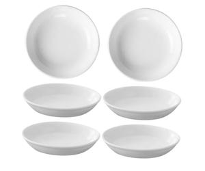 LOORGVEL Plateau à Bougie Rond 11,5 Cm en Céramique Blanche, Bol pour Chauffe-Cire et Porte-fondants Parfumés, Accessoire pour Aromathérapie et Décoration Intérieure, Lot de 6 Pièces