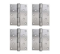 LOOTICH Charnières à Bout Paumelle à Visser Acier Inox à Roulement à Billes Charnière 127 x 102mm pour Portes Intérieures à Recouvrement Jusqu'à 120kg (4 Pièces)