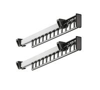 LOOTICH Porte-vêtements Armoire Garde-Robe Extractible Coulissant pour Cintre Support Portemanteau for pour 12 Cintres Longueur 312 mm Lot de 2