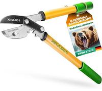 Lopper - Couteau robuste en acier SK5 avec enclume métallique et revêtement antidérapant, longueur de lame 60mm, longueur totale 470mm, poignées ergonomiques antidérapantes