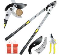 Lopper en enclume réglable - Ciseaux robustes avec capacité de coupe de 5 cm et acier télescopique 71-98 cm
