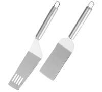 LOPUNER 2pièces Spatule Inoxydable de Cuisine Pelle à Pizza et Spatule Flexible Multifonction Ustensile Professionnel pour Cuisson de Desserts Tartes et Pâtisseries