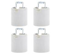 LOPUNER 4pcs Douille à Vis E26 en Céramique Beige Professionnelle, Support de Lampe Élégant et Industriel, Compatible Lampes de Plafond Table