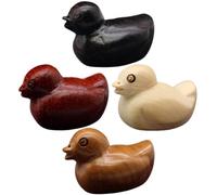 LOPUNER 4pcs Figurine Décoration Suspendue en Bois Charmes d'Animaux Canard pour Micro Paysage, Décor en Bois, 4 Pièces, Ornements pour Pot et Sac