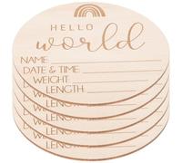 LOPUNER 5pcs Panneau Annonce de Naissance Bébé en Bois sans Bavure Sûr pour Photographier Bébé et Créer Souvenirs pour -nés et Futures Mamans