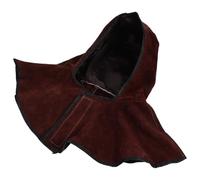LOPUNER Cagoule de Soudage en Cuir de Vachette Résistante Feu avec Protection pour Tête, Cou et Épaules, Bonnet de Soudure Unisexe 1 Pièce, Doublure Confortable, Usage Couleur Aléatoire