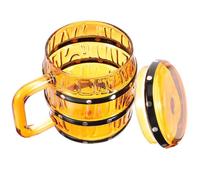 LOPUNER Gobelet à Bière Rétro 470ml en Verre Marron, Ambiance Bavaroise | Large Ouverture, Mousse Préservée, Réutilisable et Pratique, pour Bière, Café Froid, Fête