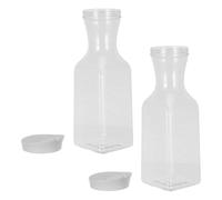 LOPUNER Lot de 2 Pichets à Jus en Plastique Transparent avec Couvercle Étanche, Capacité 1l, Design Moderne et Élégant, pour Réfrigérateur et Rassemblements